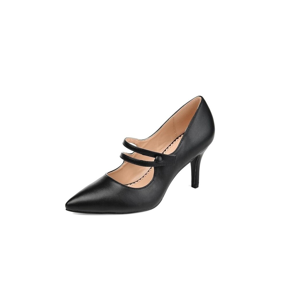 Journee Collection Womens 8 M Black Sidney Faux Leather Pumps Heels DISPLAY FA9